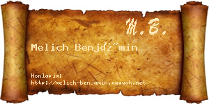 Melich Benjámin névjegykártya